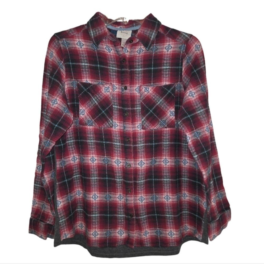 Knox Rose Red Flannel Button Down Shirt